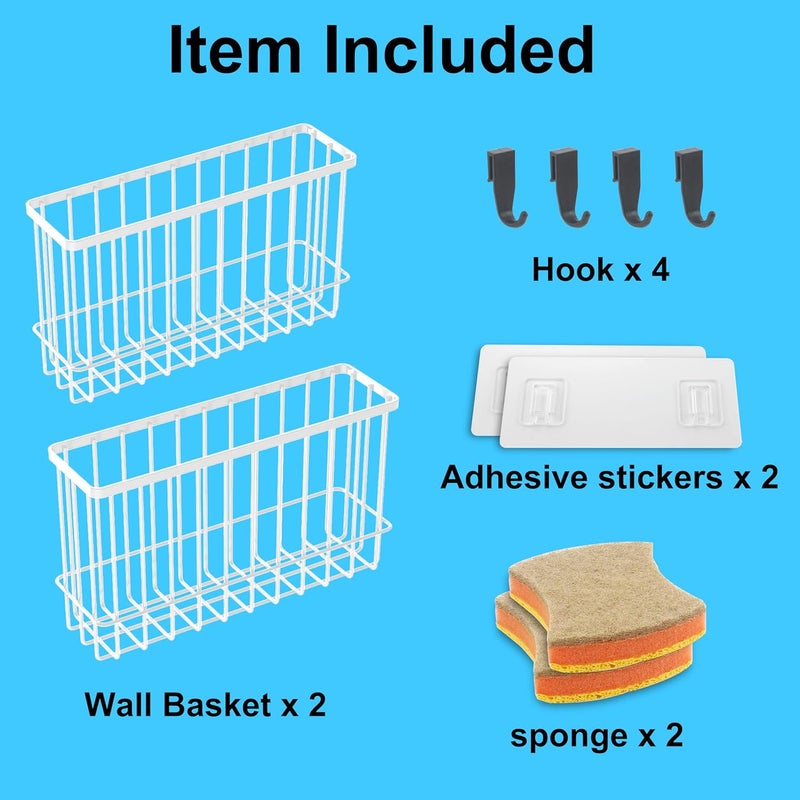 FHJP Cabinet Door Organizer 2Pcs, Foil and Plastic Wrap Organizer with 2 Sponges, Cabinet Door Storage with 2 Caddy Adhesive, for Aluminum Foil, Plastic Wrap, Wool Dryer Balls, White,(Medium, Large) - Image 4